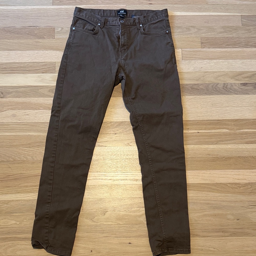 H&M Men's Slim Fit Brown Jeans